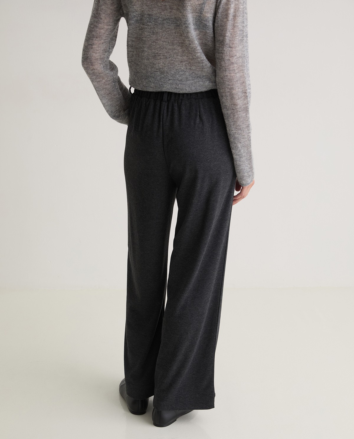 Pantalón punto anchos antracita - Pantalones de punto 5