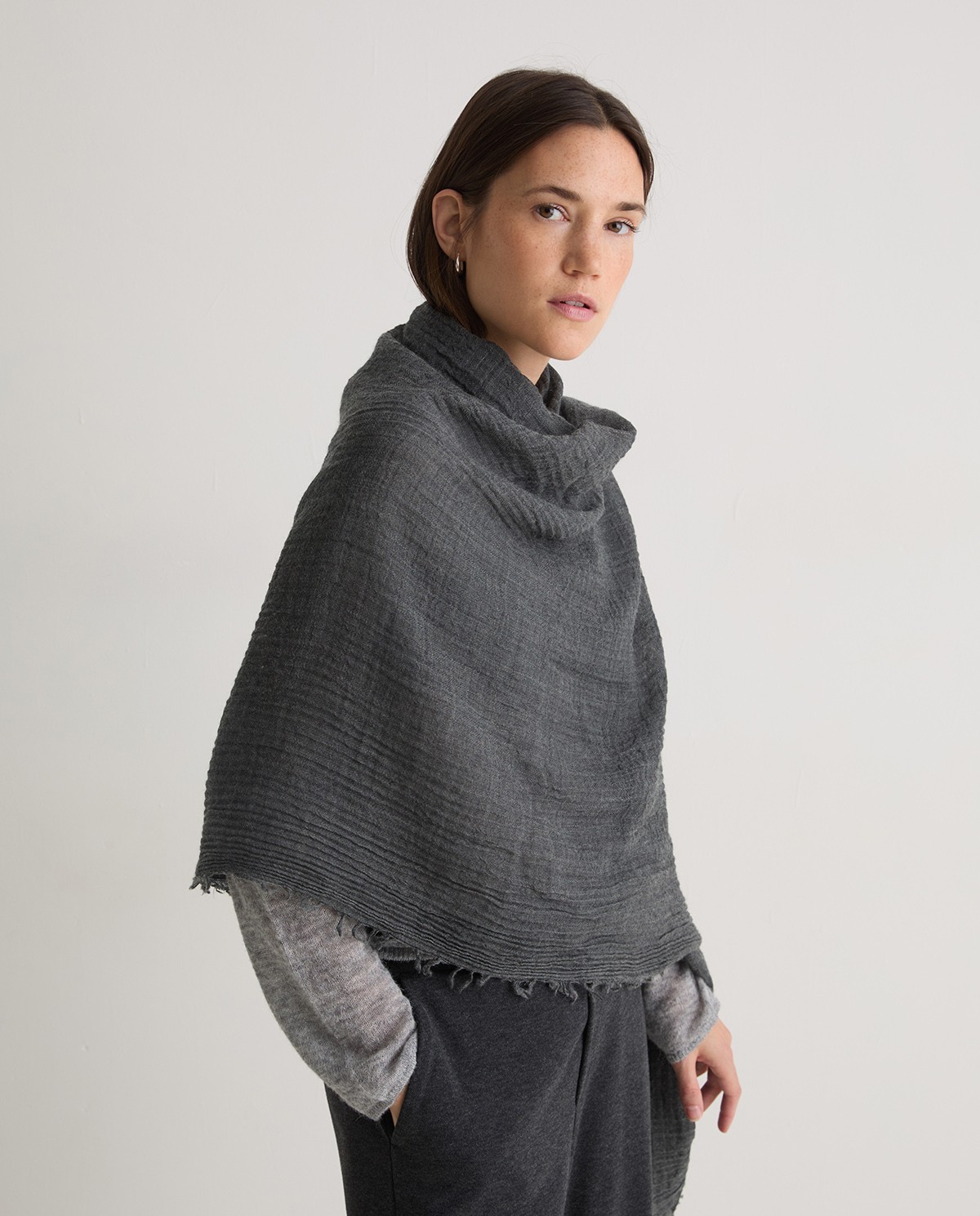 Fular 100% lana suave gris - Fular lana 100% 2