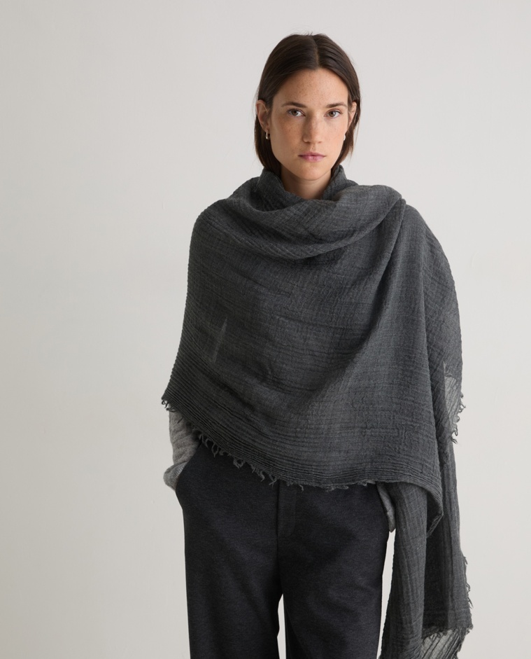 Fular 100% lana suave gris - Fular lana 100%