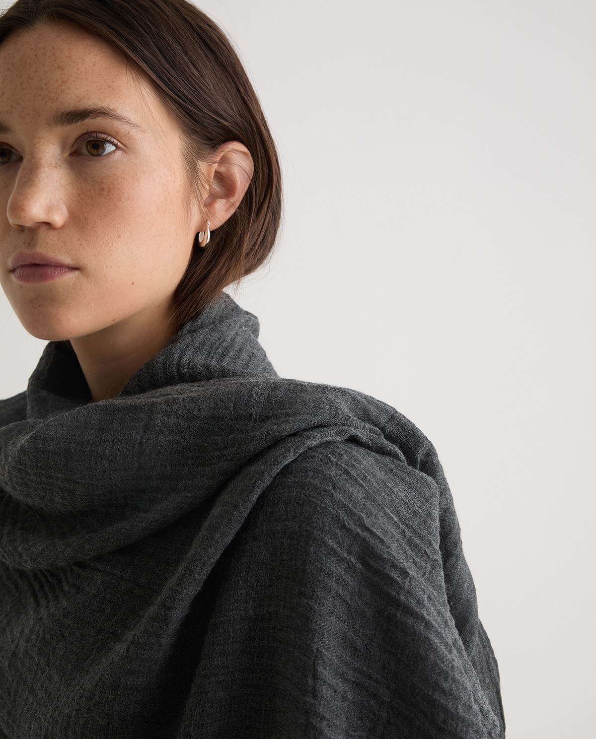 Fular 100% lana suave gris - Fular lana 100% 1