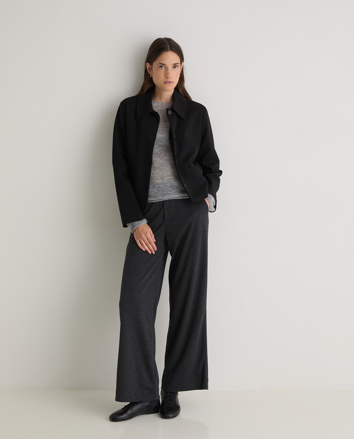 Pantalón punto anchos antracita - Pantalones de punto 6