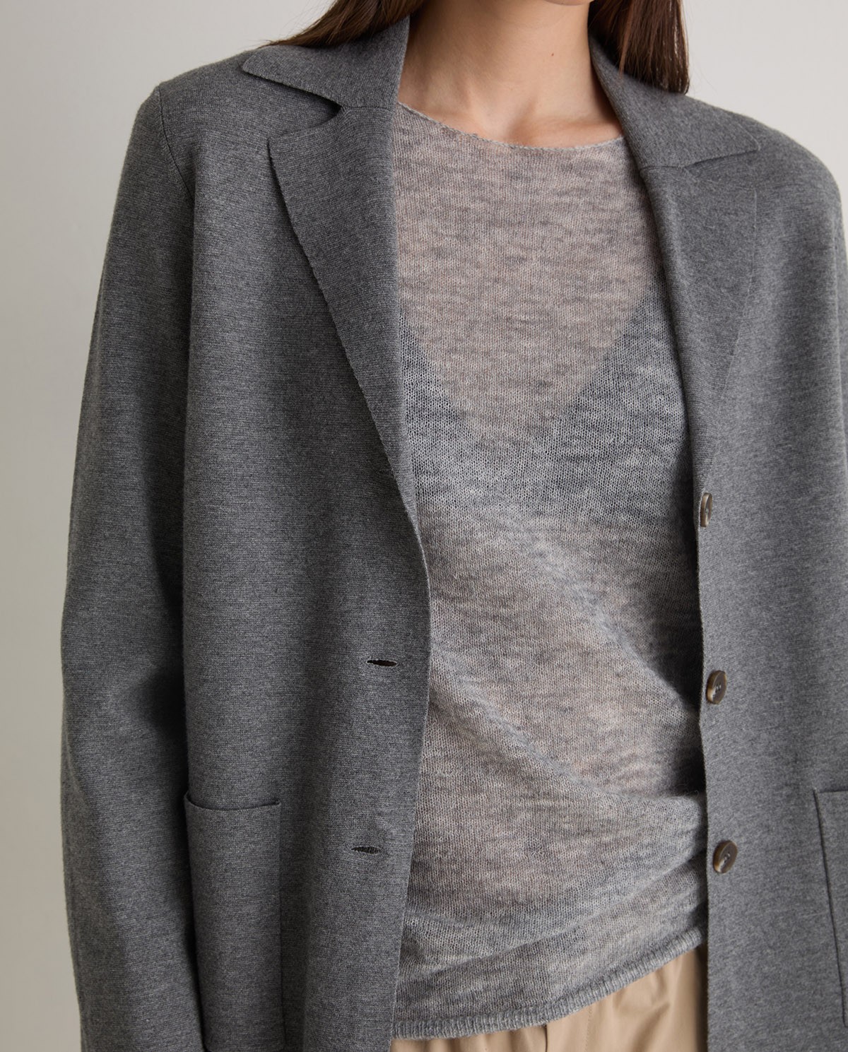 Chaqueta corta de punto gris - Chaqueta corta de punto 1
