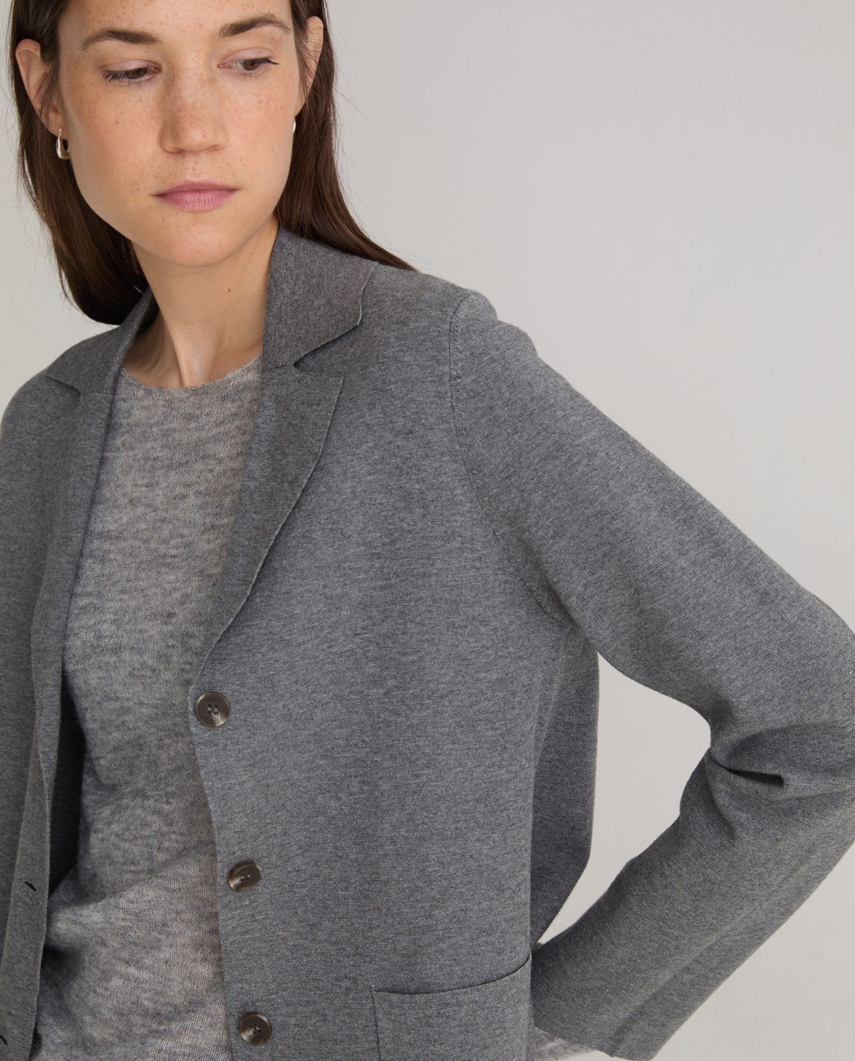 Chaqueta corta de punto gris - Chaqueta corta de punto