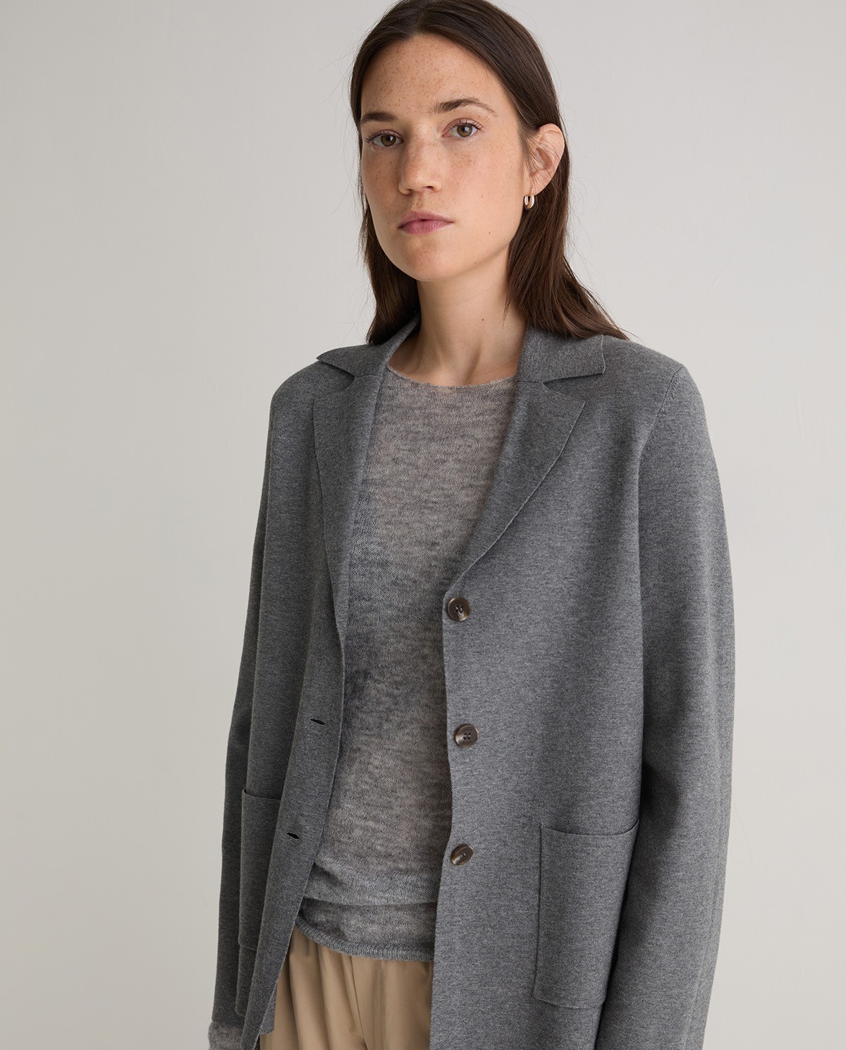Chaqueta corta de punto gris - Chaqueta corta de punto 2