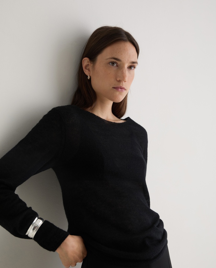 Jersey fino mezcla alpaca y lana de merino - Jersey fino cuello barco