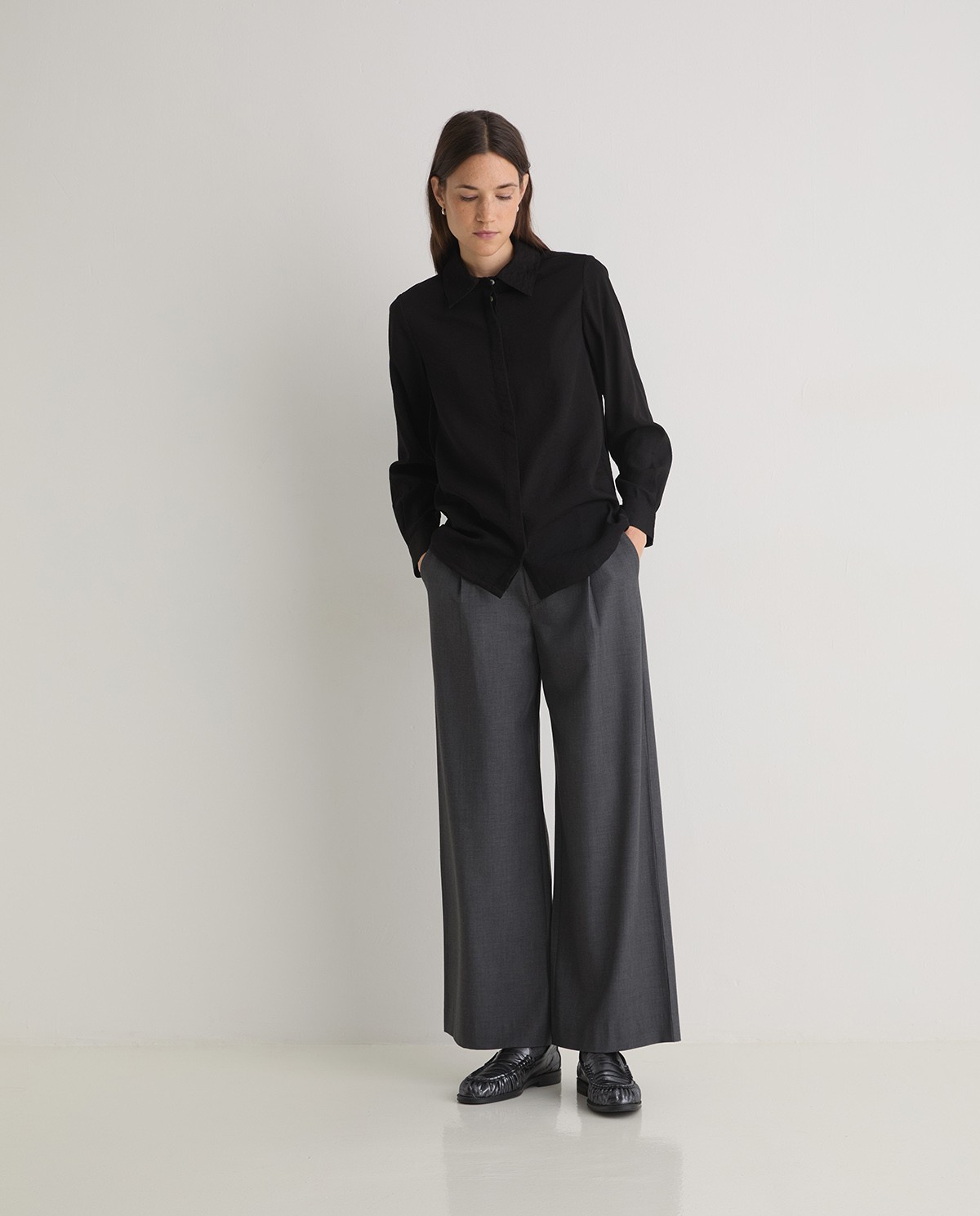 Camisa fina negro - Camisa de manga larga 5