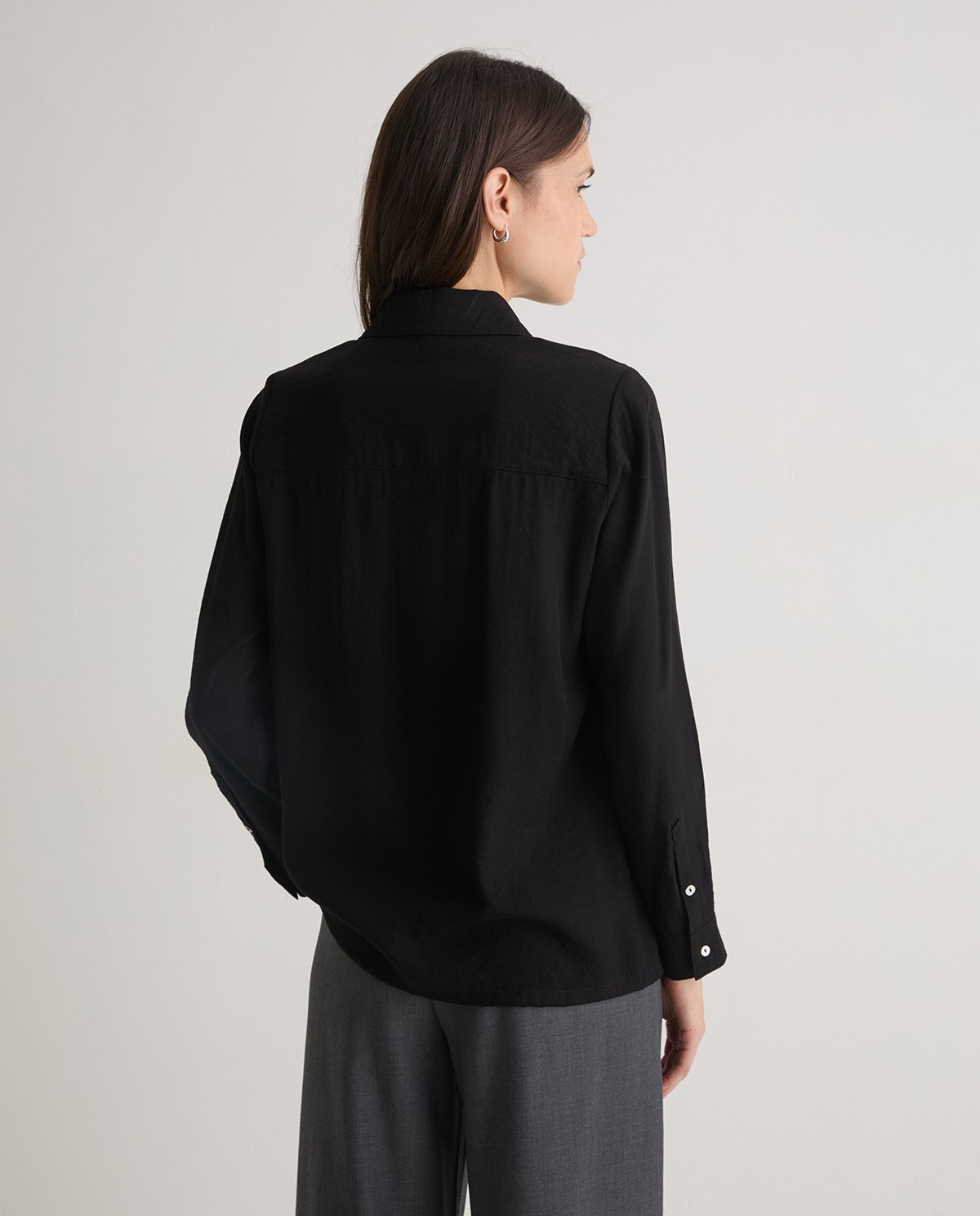 Camisa fina negro - Camisa de manga larga 4