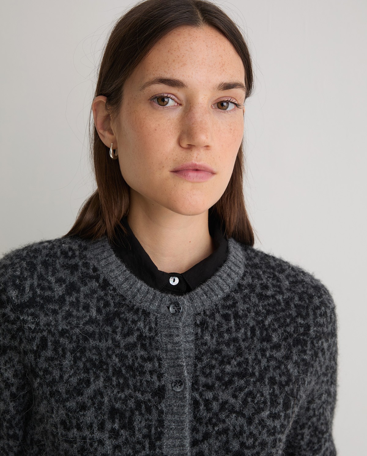 Cárdigan animal print leopardo gris - Cárdigan estampado animal print 2