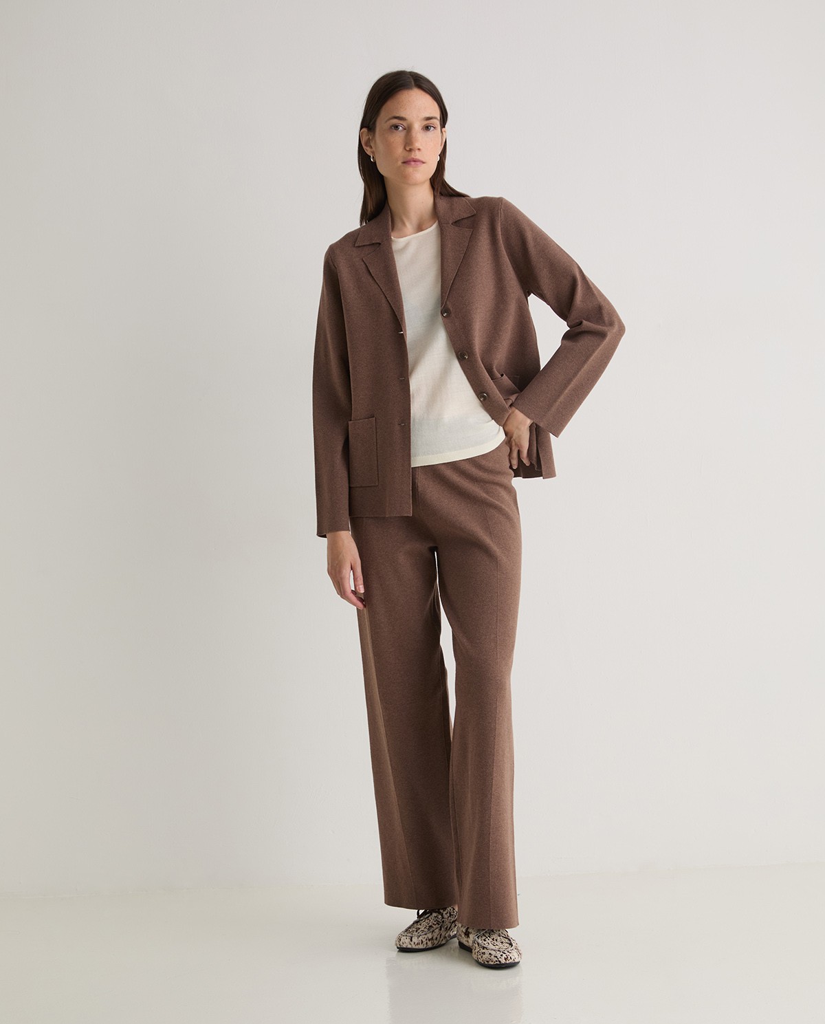 Blazer de punto arena - Chaqueta corta de punto 5