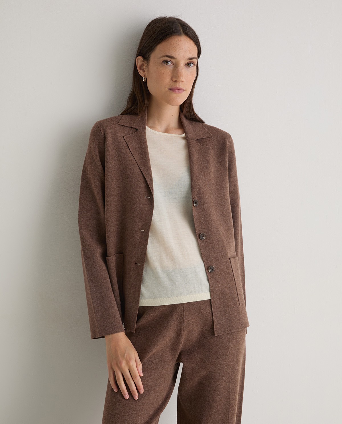 Blazer de punto arena - Chaqueta corta de punto 3