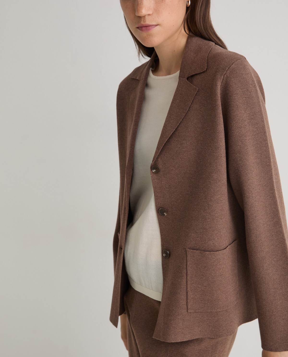Blazer de punto arena - Chaqueta corta de punto 2