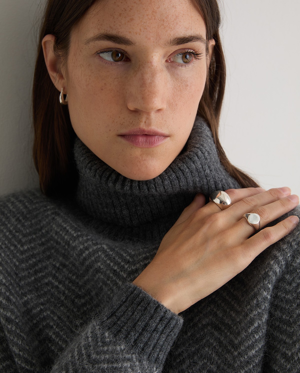 Jersey cuello vuelto espiga Jacquard - Jersey de cuello vuelto 1