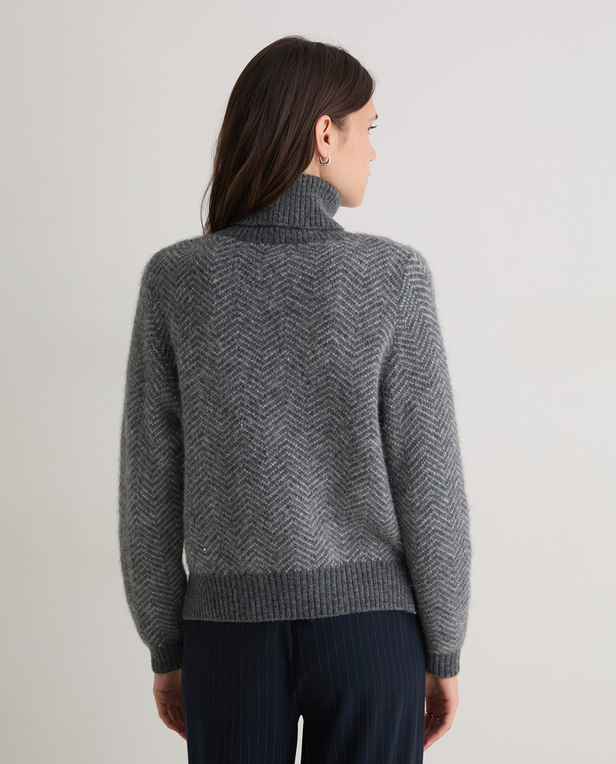 Jersey cuello vuelto espiga Jacquard - Jersey de cuello vuelto 5