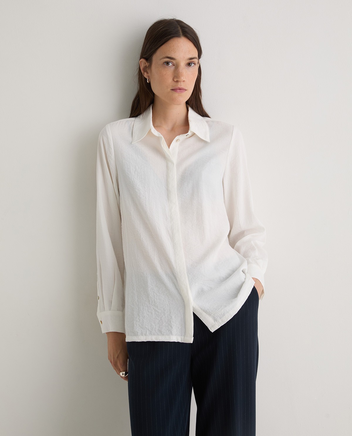 Camisa fina blanco - Camisa de manga larga 1