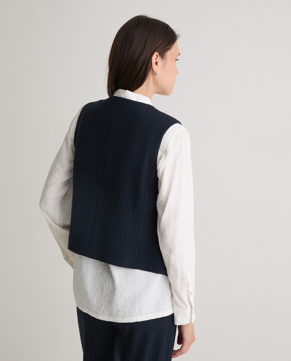 Navy-blue striped vest woman Yerse - Front view 4