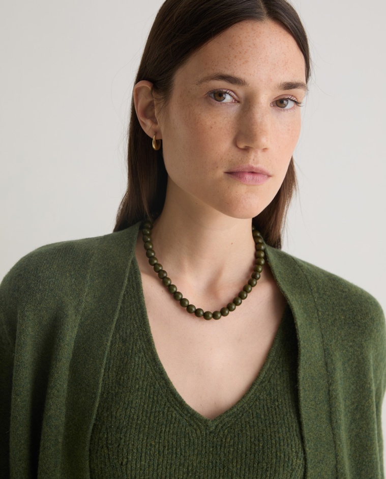 Collar bolas verde oscuro
