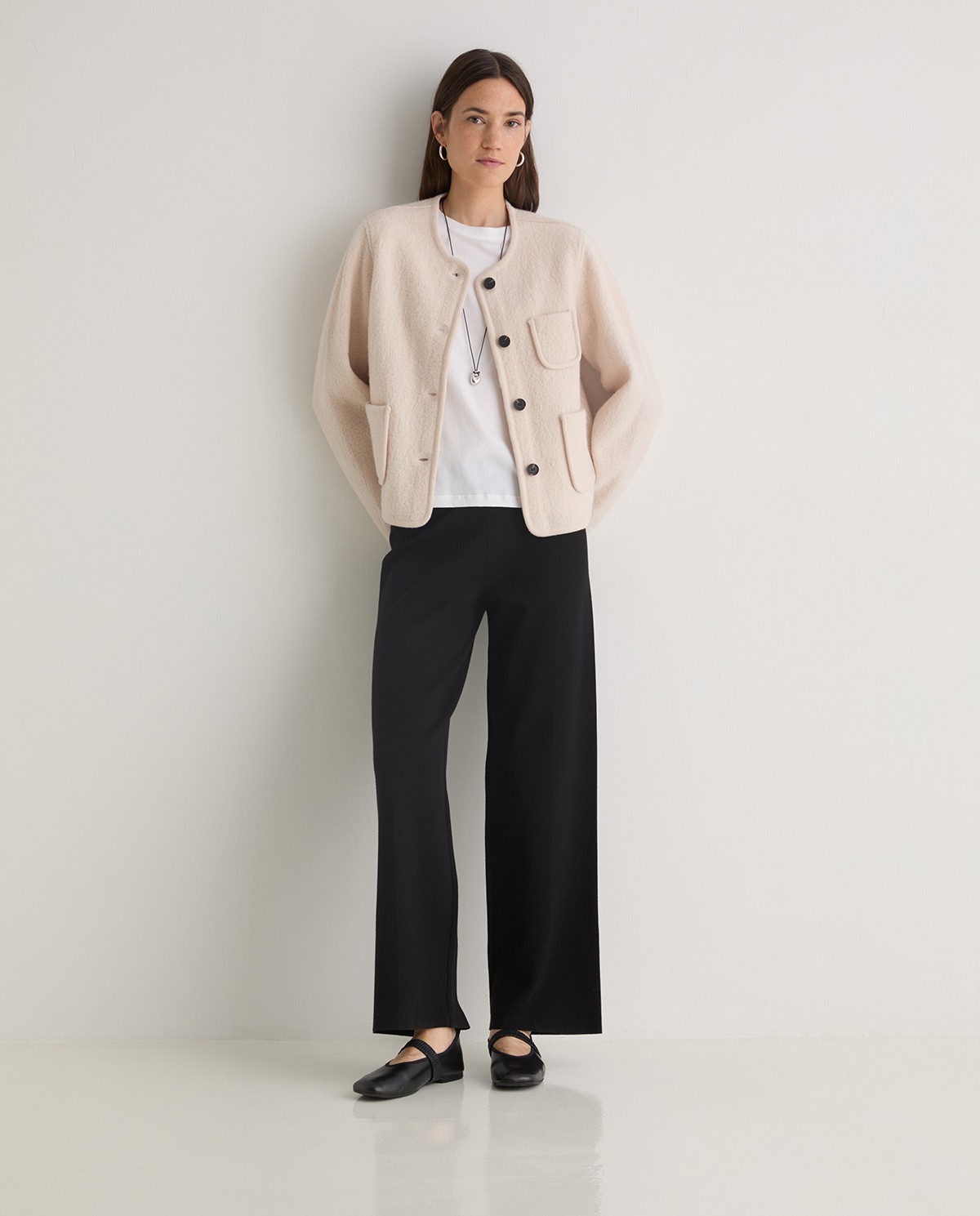 Pantalón regular fit con viscosa negro - Pantalones regular fit
