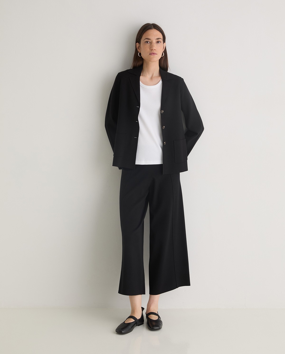 Pantalón culotte con viscosa negro - Pantalones estilo culotte