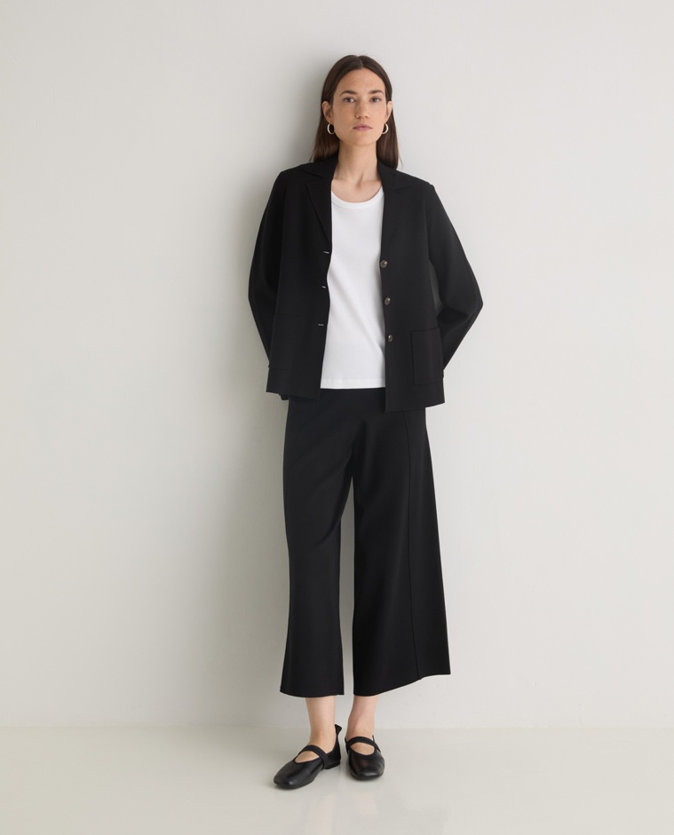 Pantalón culotte con viscosa negro - Pantalones estilo culotte
