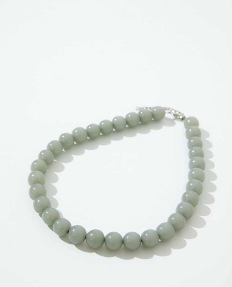Collar de bolas verde aguamarina mujer Yerse - Detalle frontal