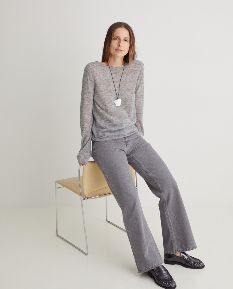 Wide leg organic cotton jeans in grey - 100% organic cotton jeans
