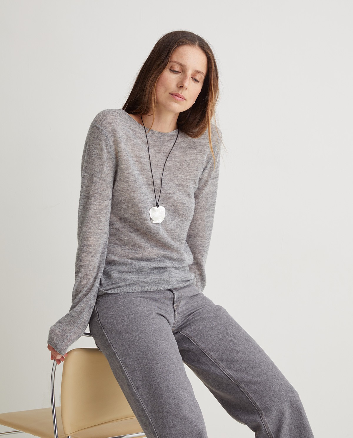 Wide leg organic cotton jeans in grey - 100% organic cotton jeans 7
