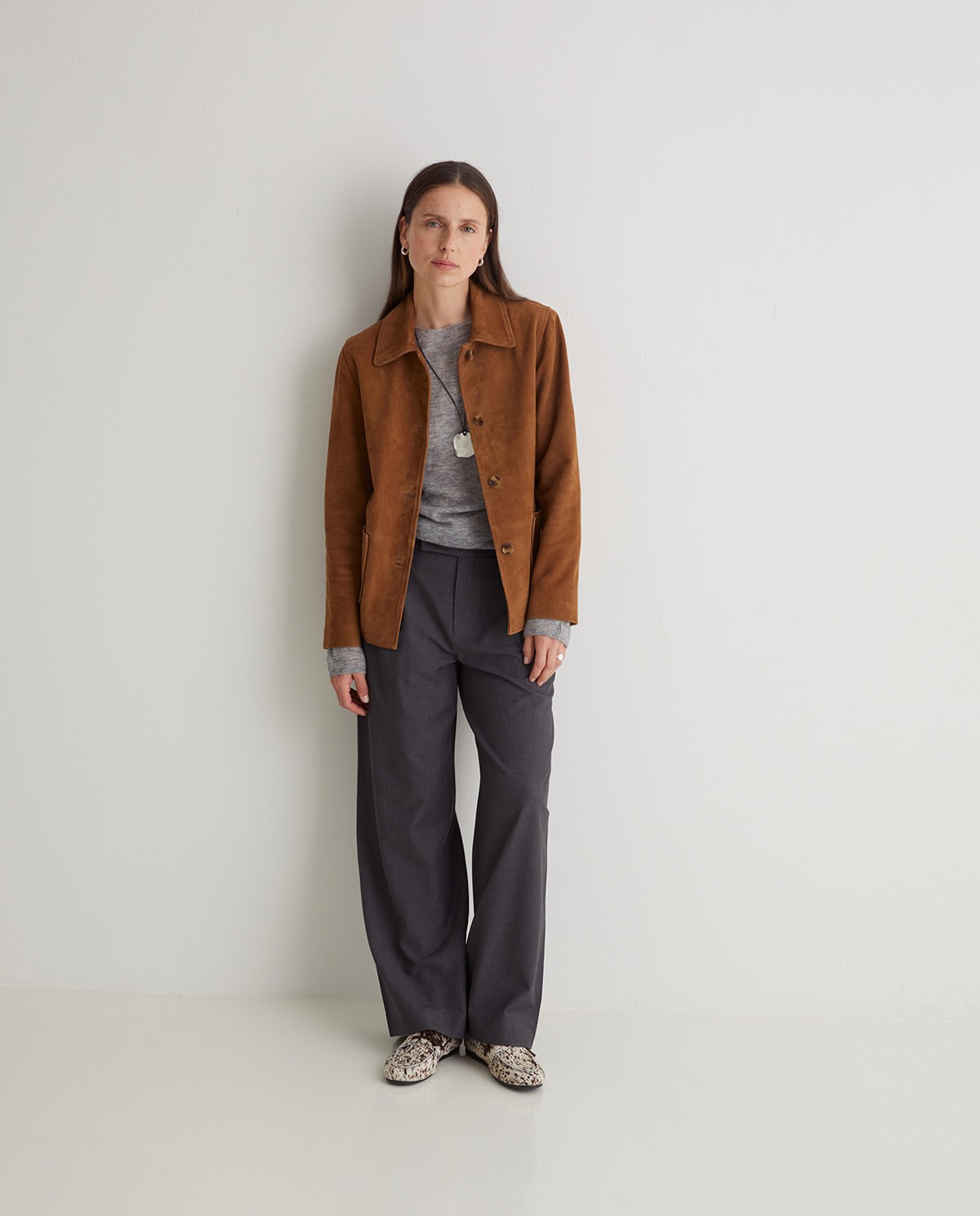 Chaqueta ante 100% piel marrón - Chaqueta realizada en piel 100% 8