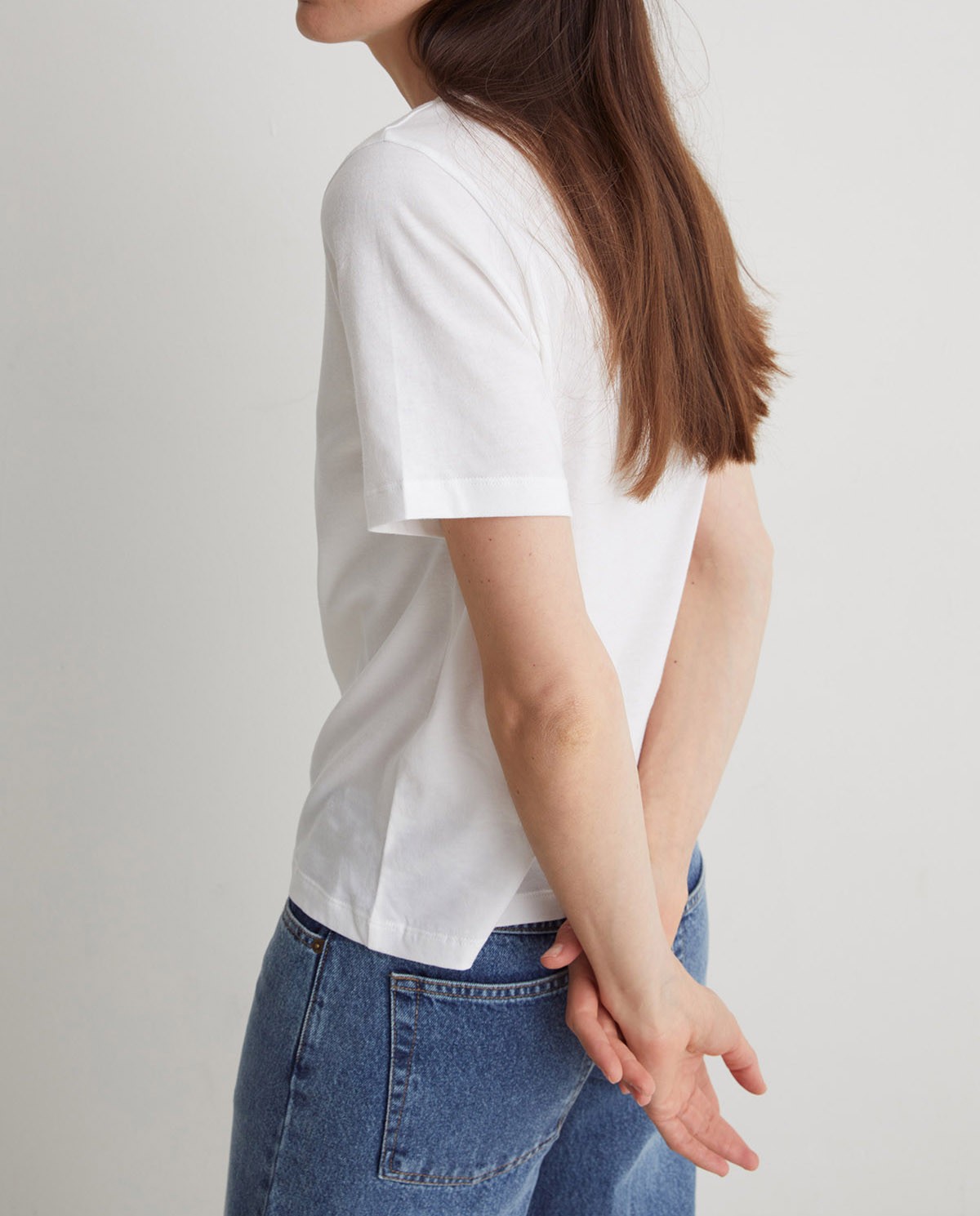 Camiseta algodón orgánico cuello redondo blanco - Camiseta <strong>100% algodón orgánico 2