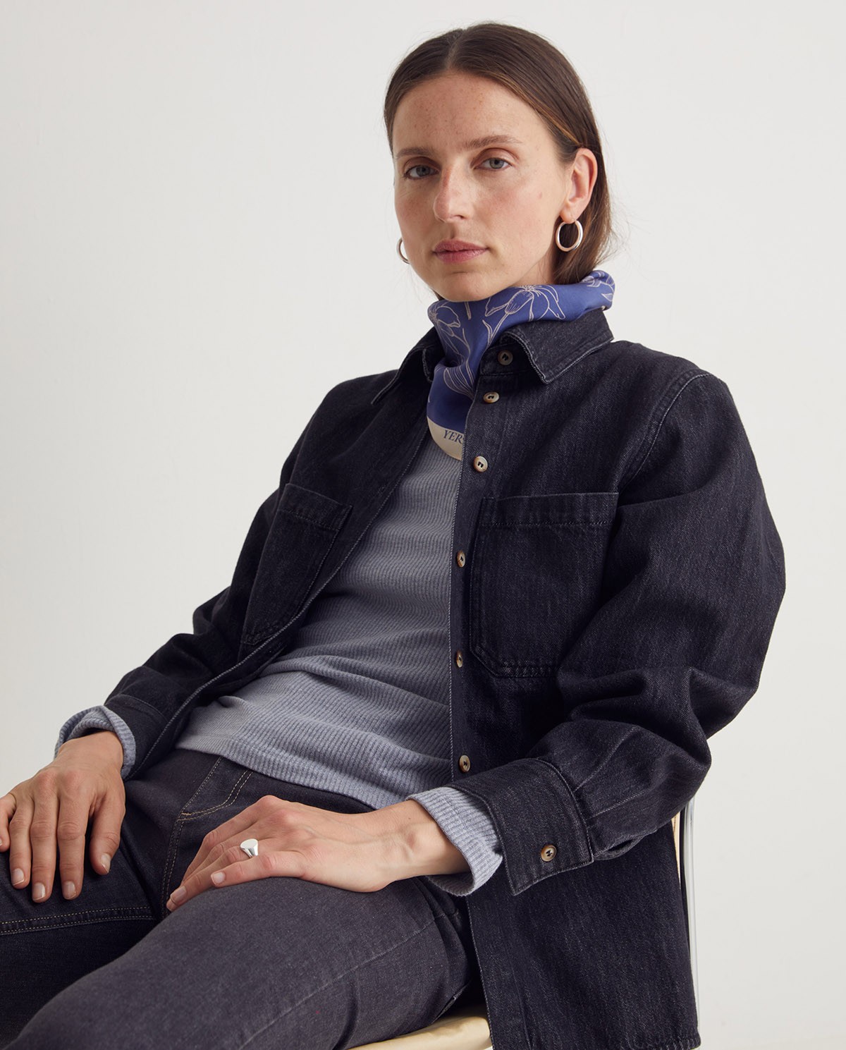 Camisa denim gris - Camisa algodón orgánico 100%