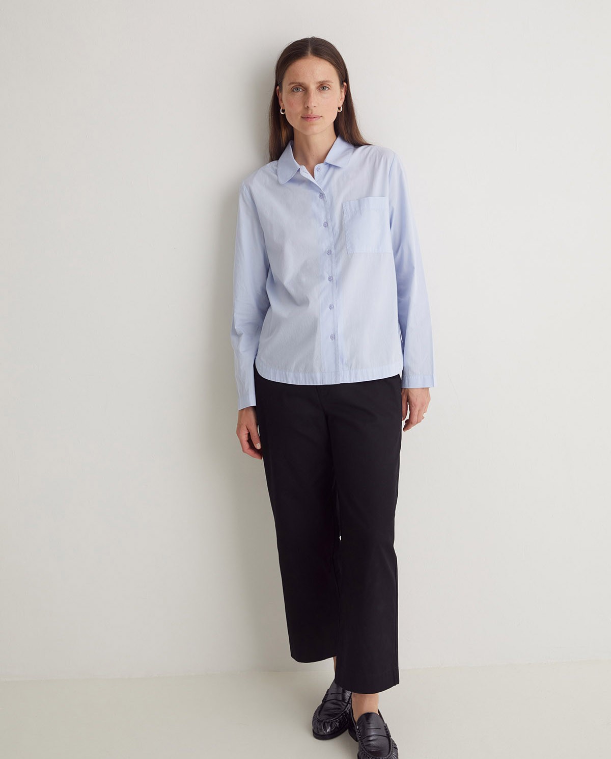 Camisa popelín 100% algodón orgánico azul claro - Camisa de popelín <strong>100% algodón orgánico 2