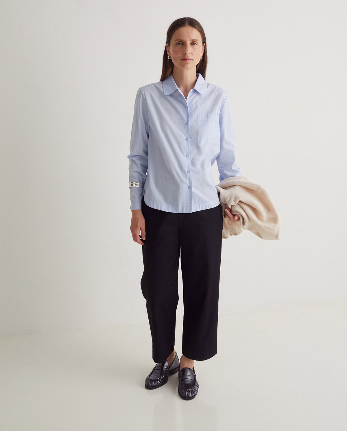 Camisa popelín 100% algodón orgánico azul claro - Camisa de popelín <strong>100% algodón orgánico 7