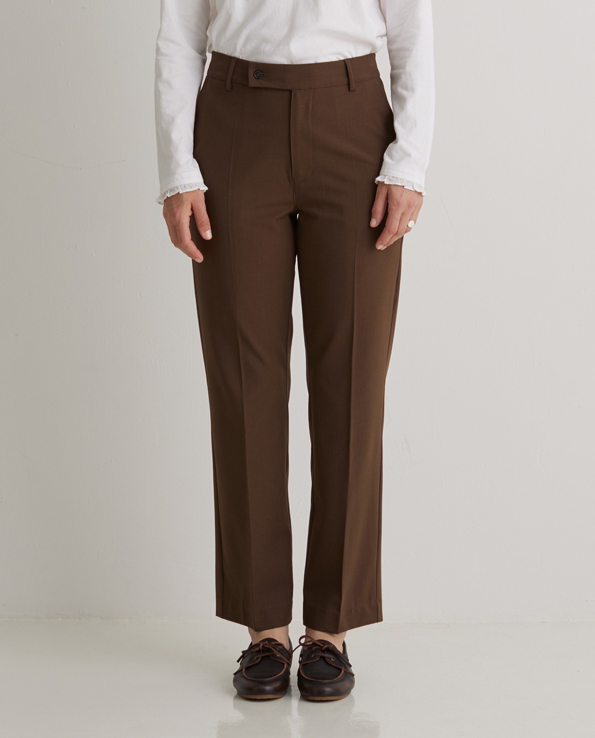 Pantalon de costume plissé chocolat - Pantalon coupe régulière 5