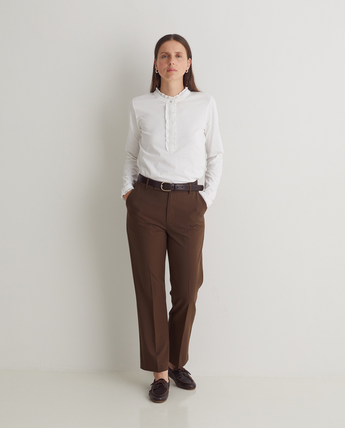 Pantalon de costume plissé chocolat - Pantalon coupe régulière 1