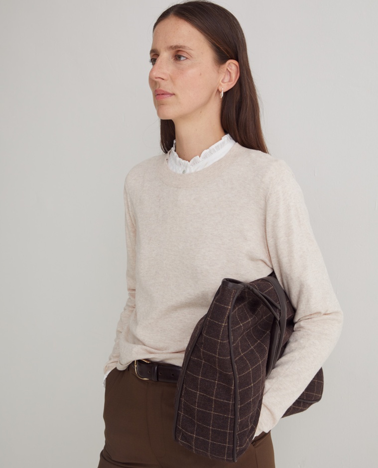 Pull col rond en coton bio - Pull 100% coton bio
