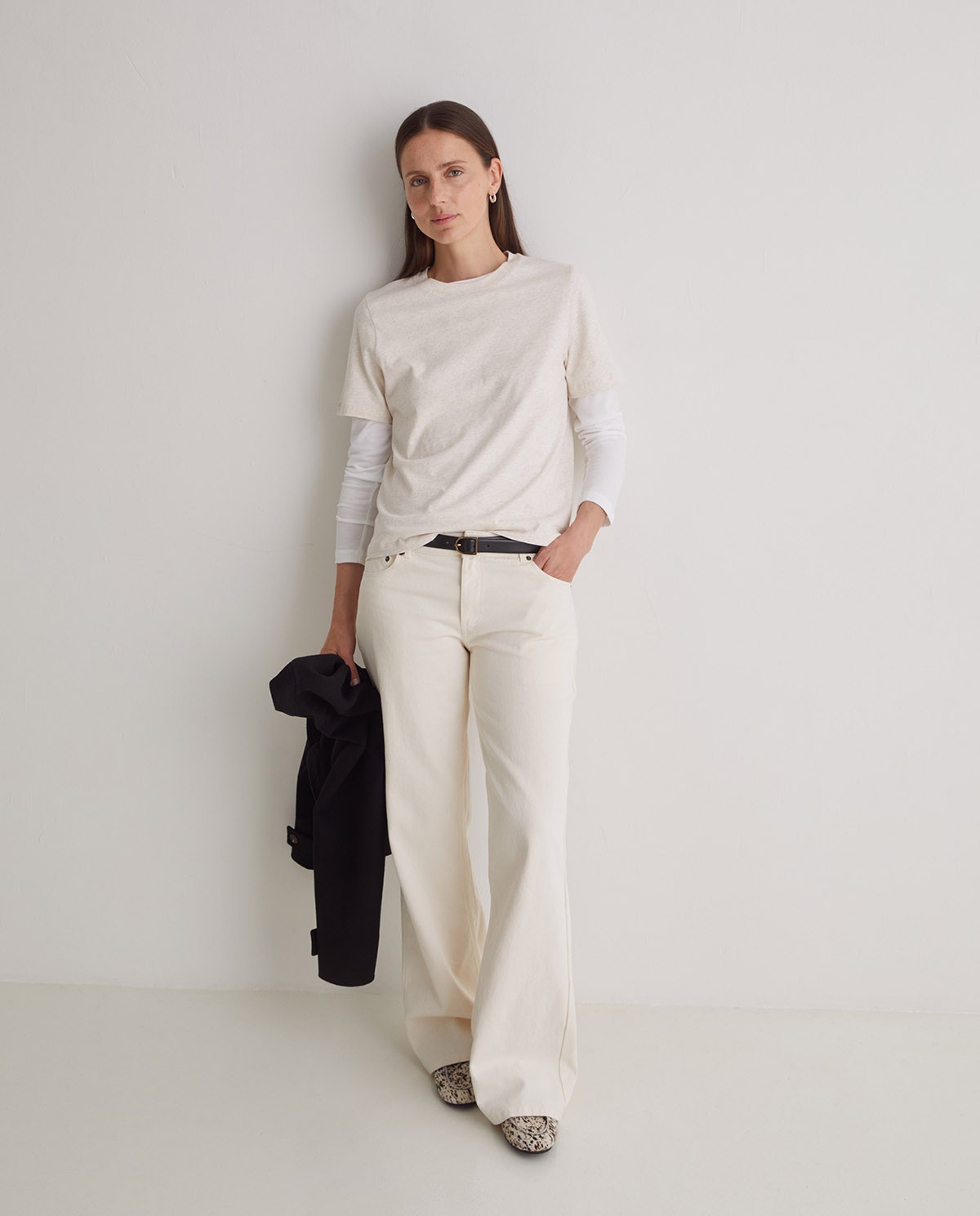 Wide leg jeans in raw organic cotton - 100% organic cotton jeans