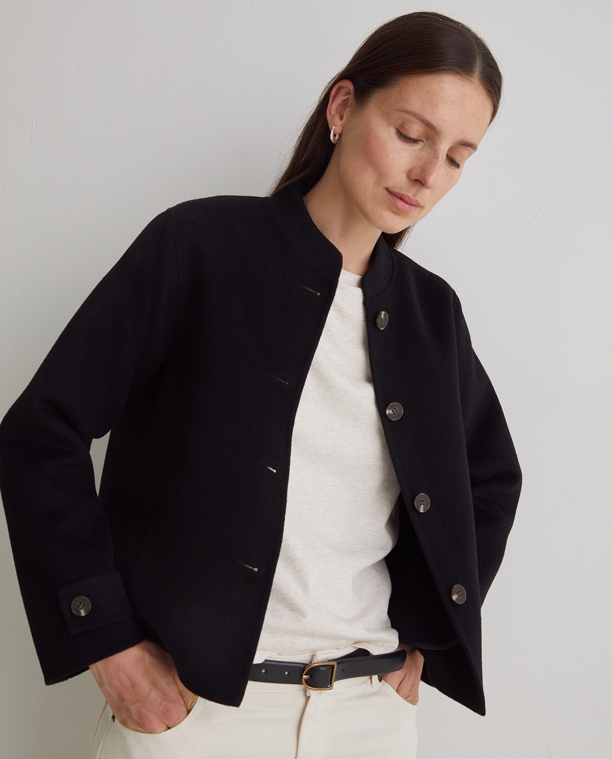 Jaqueta curtadoble faç negre - Abric curt