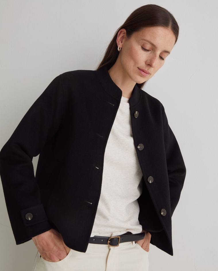 Chaqueta corta doble faz negro - Abrigo corto