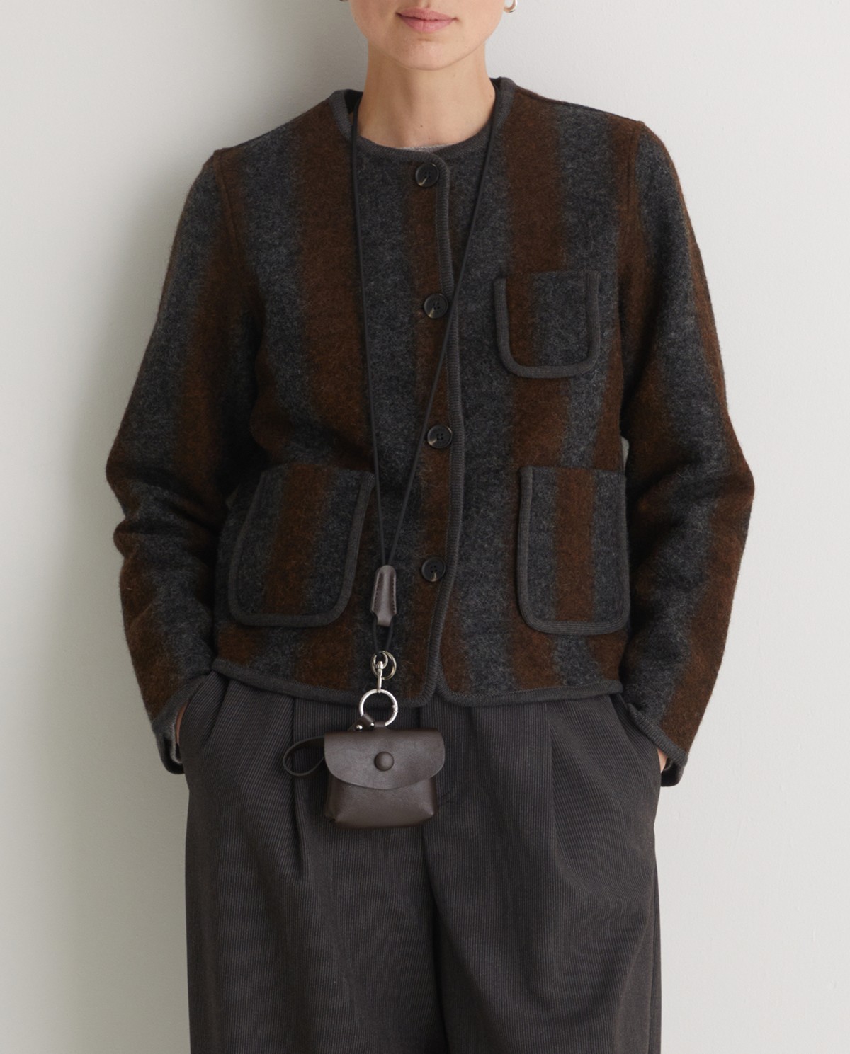 Mini wallet chocolate woman Yerse - Front view