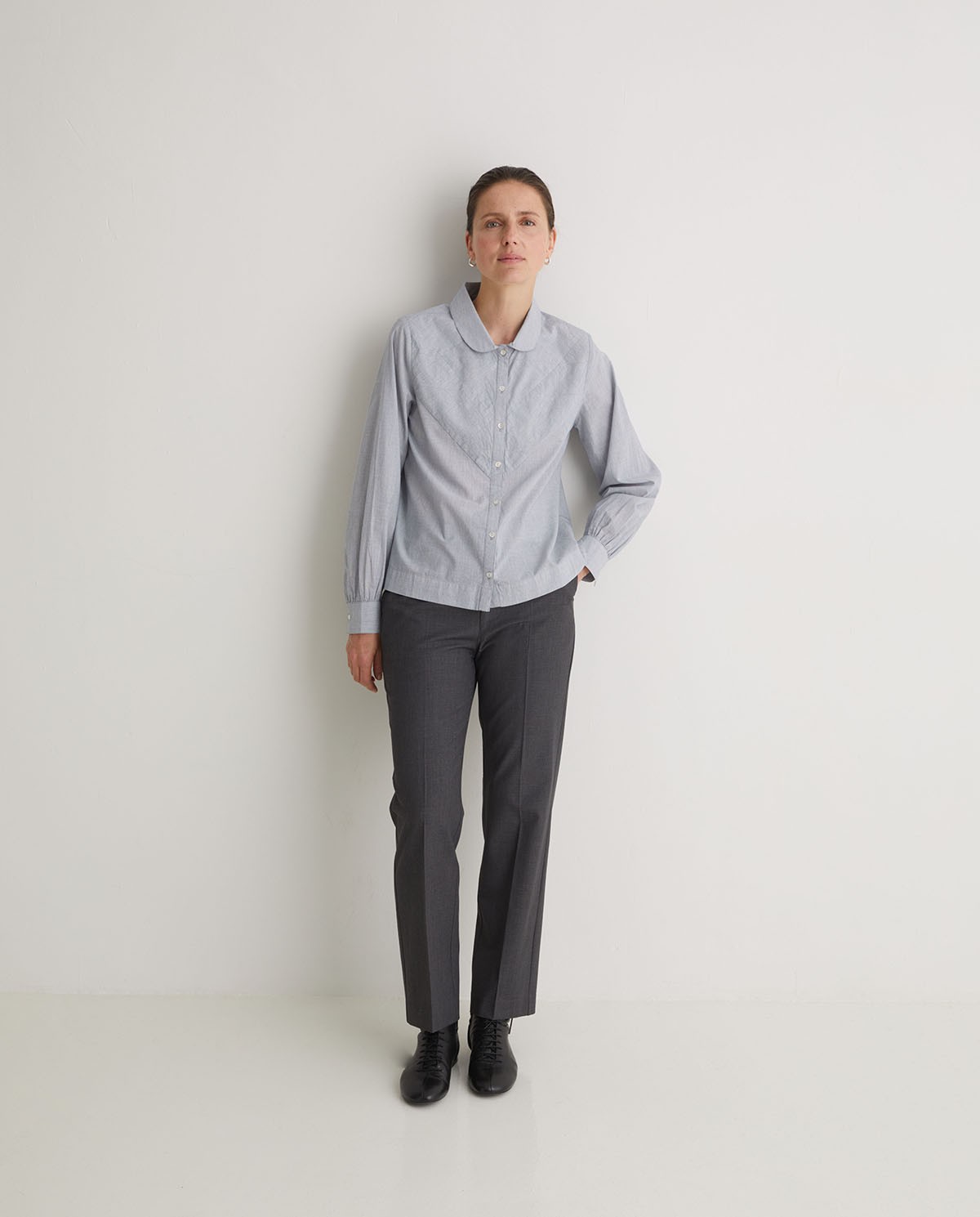 Chemise bleu marine à micro rayures 100% coton - Chemise 100% coton 4