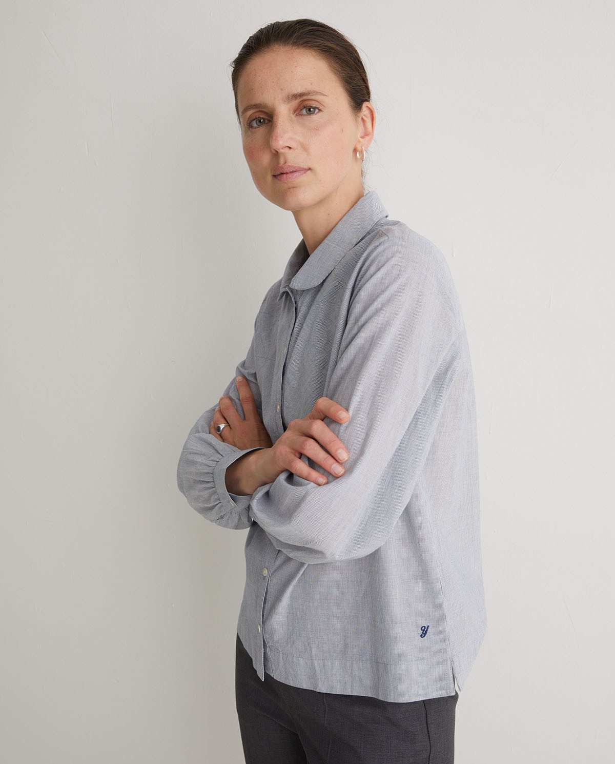 Chemise bleu marine à micro rayures 100% coton - Chemise 100% coton 2