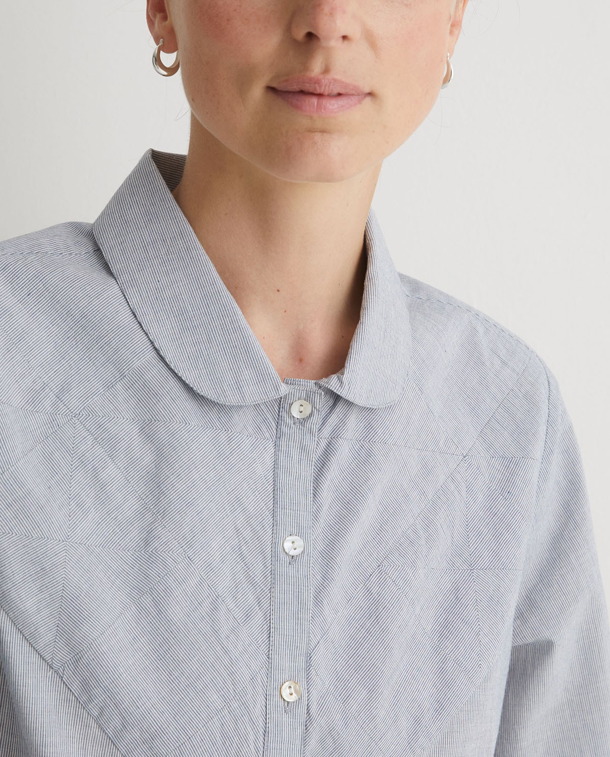 Chemise bleu marine à micro rayures 100% coton - Chemise 100% coton 1