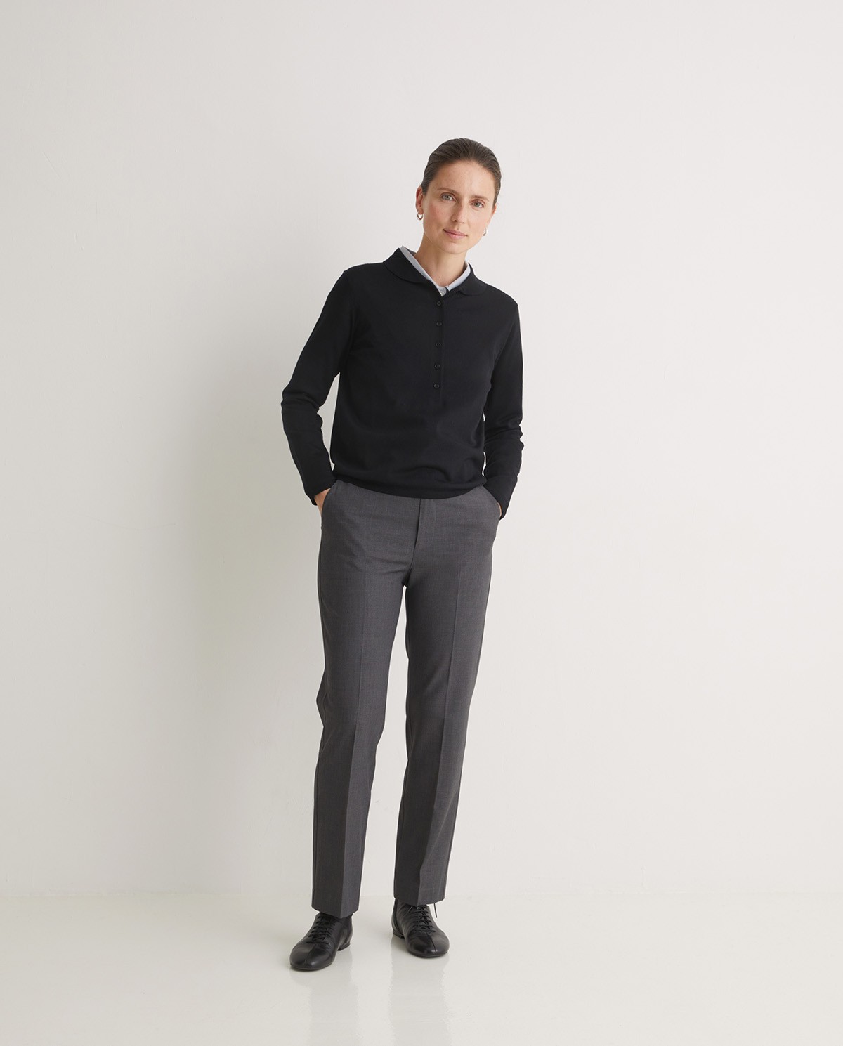 Pull large en laine mérinos noire - Pull 100% laine mérinos 3