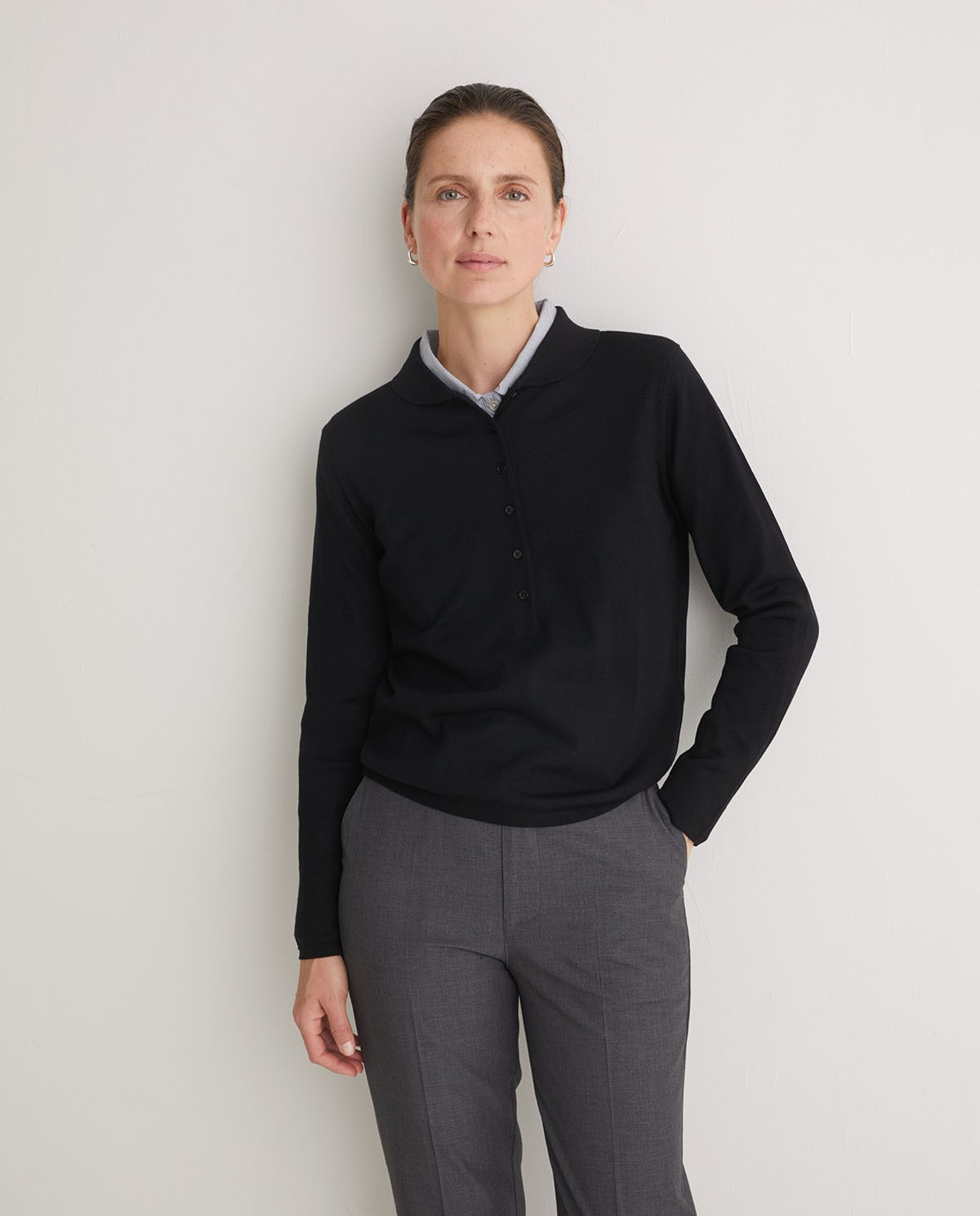 Pull large en laine mérinos noire - Pull 100% laine mérinos 2