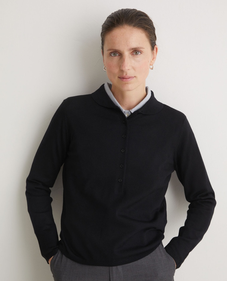 Pull large en laine mérinos noire - Pull 100% laine mérinos