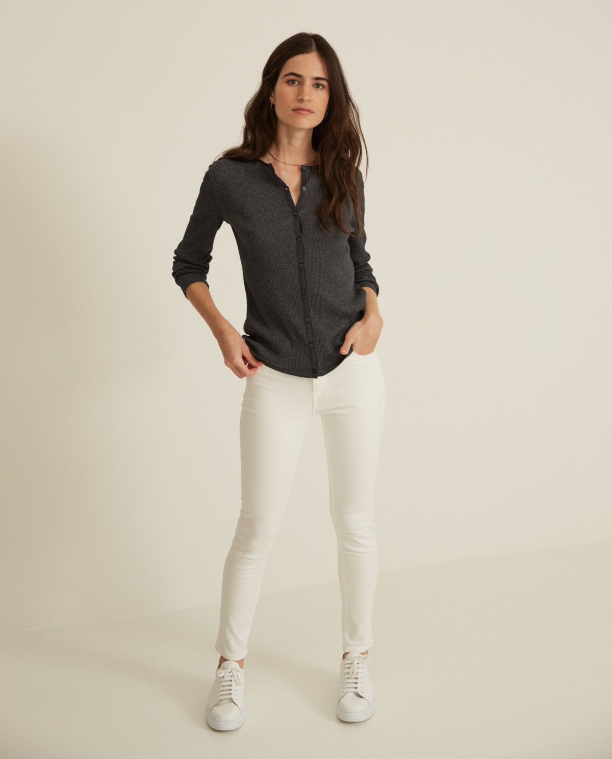 cotton ribbed cardigan