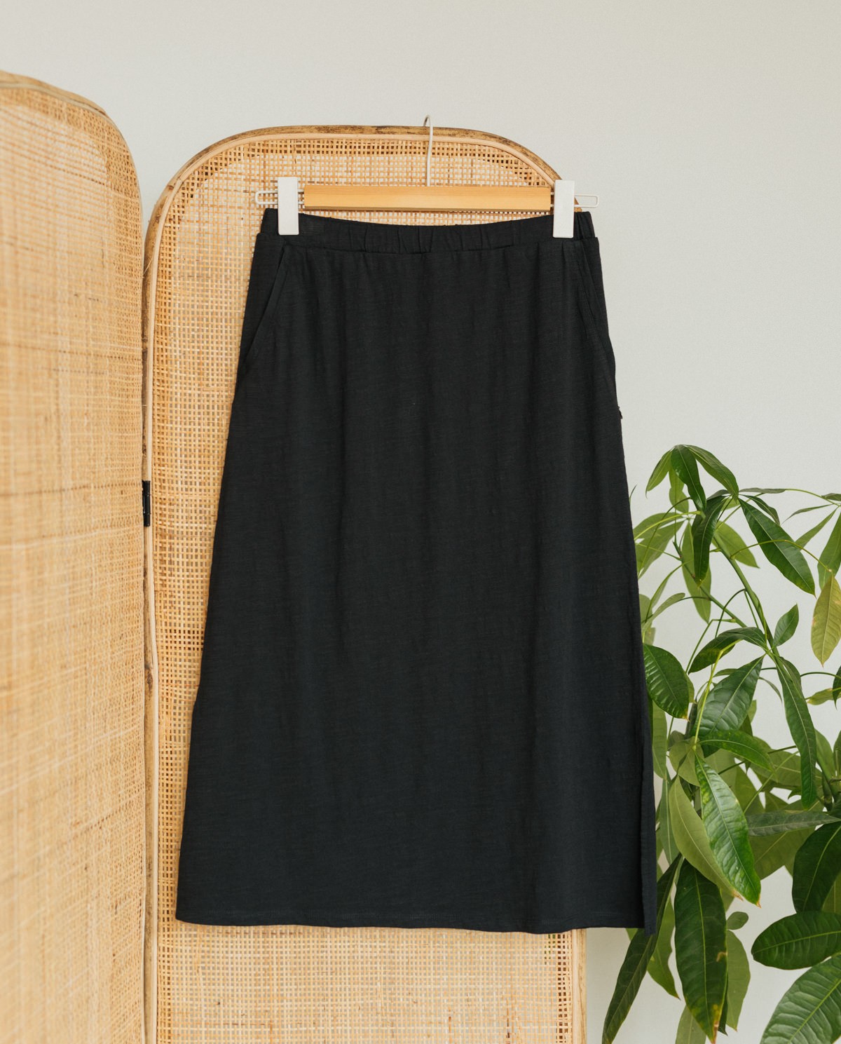 Black cotton skirt midi Outlet
