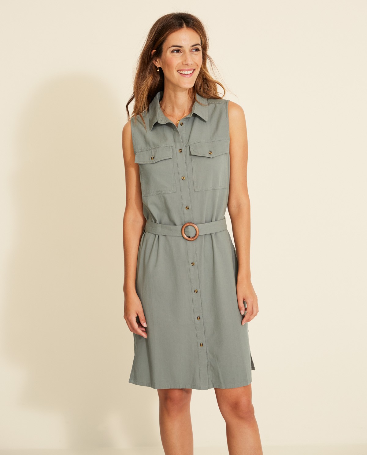 Sleeveless safari dress Clearance
