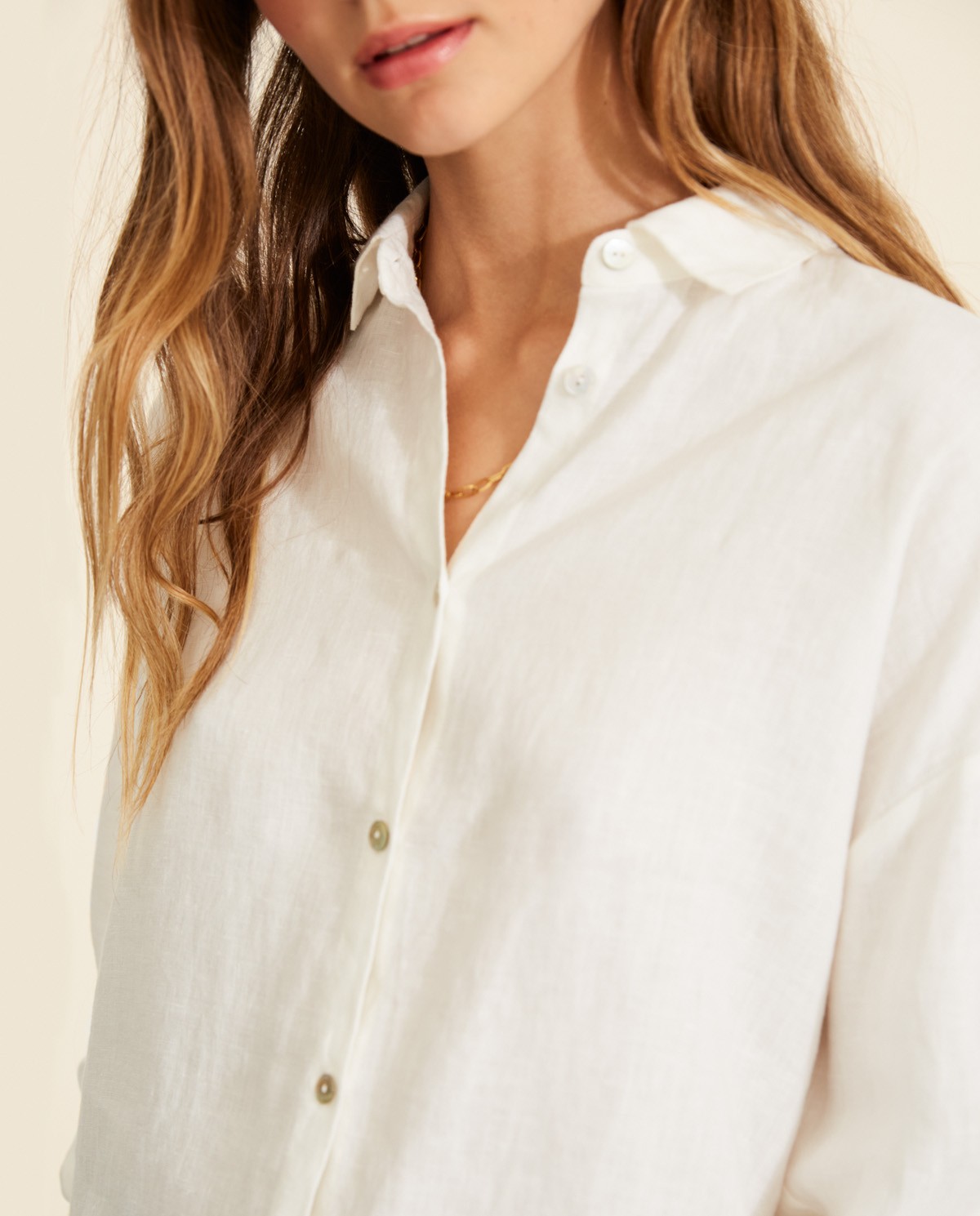 long sleeve white linen shirt