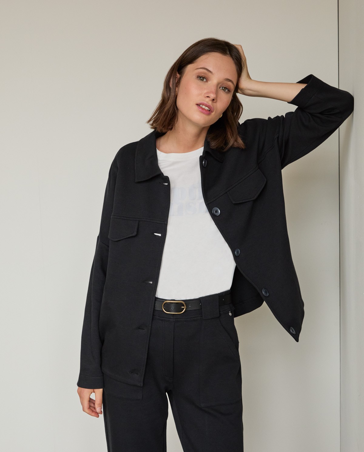 beige aviator jacket