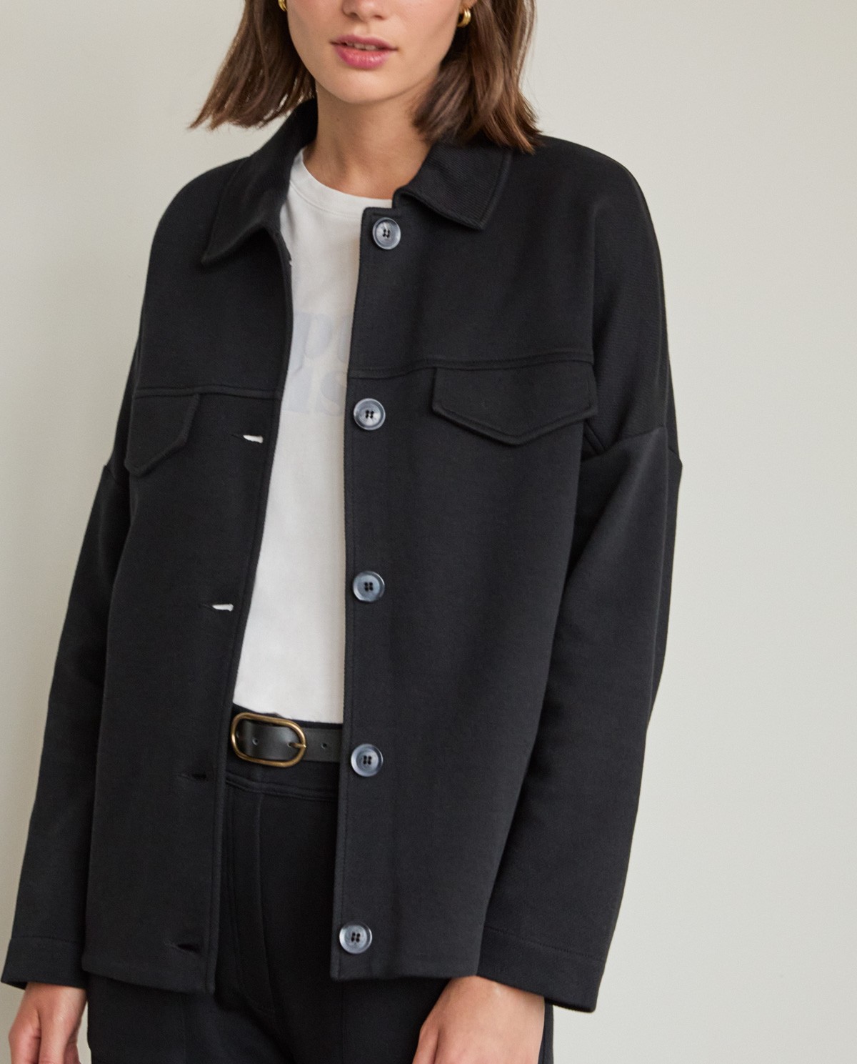 black jacket with pockets